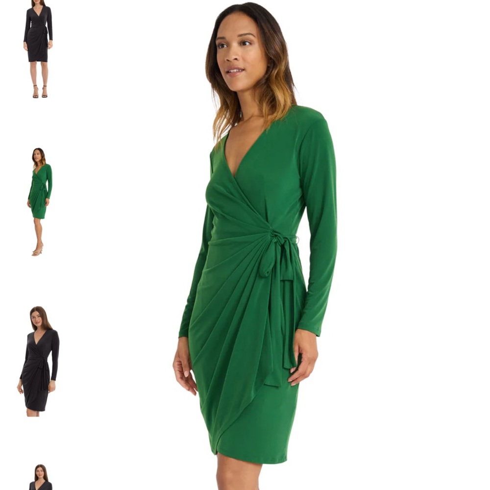 Maggy London Vibrant Green Long Sleeve Dress